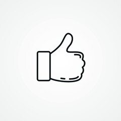 Like icon. Hand like. Thumb up outline icon