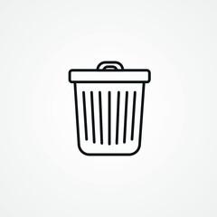 trash can line icon. trash can outline icon.