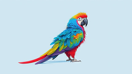 Colorful parrot, cartoon illustration - generative AI, AI generated