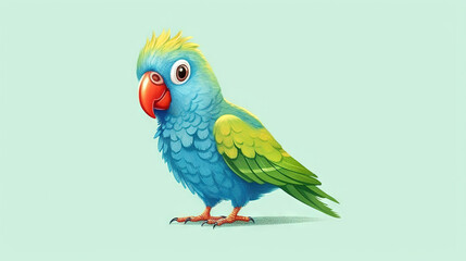 Colorful parrot, cartoon illustration - generative AI, AI generated