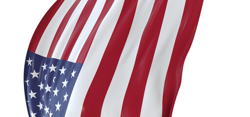 Fototapeta premium Digital Heritage: 3D USA Flag Showcases Rich American Culture
