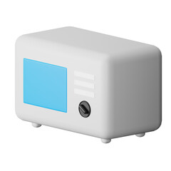 3d icon microwave isolated on transparent background