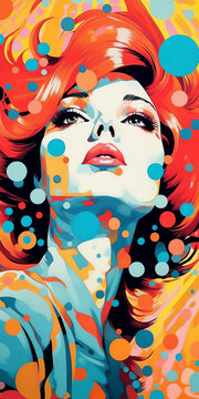 Modern pop art style woman - Generative AI