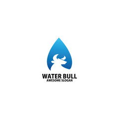 water drop with bull logo design