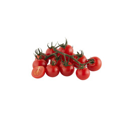 bouquet of fresh red tomatoes with cut out isolated on transparent background
