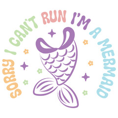 Naklejka premium Mermaid Retro Design