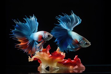 Fototapeta premium A stunning display of betta fighting fish