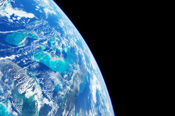 Atmosphere of planet Earth from space. Elements of this image furnishing NASA.