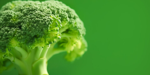 Closeup beautiful texture of fresh juicy broccoli with water drops.vegetable background.healthy eating with organic food ingredient.generative ai technology.