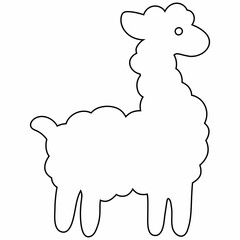 Lama line drawing for decoration.