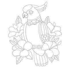 Fototapeta premium children's coloring book with a parrot