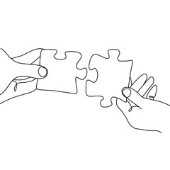 hands put puzzle pieces together