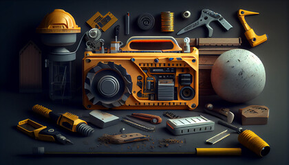 Construction concept engineering tools Ai generated image