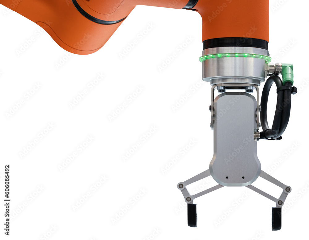 Poster isolated robotic arm. collaboration robot