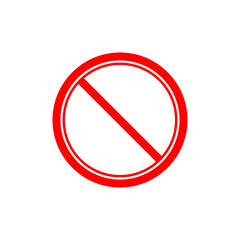 Prohibition no symbol Red round stop warning sign icon isolated on transparent background