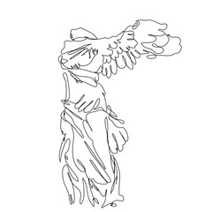 one line drawing of ancient sculpture
