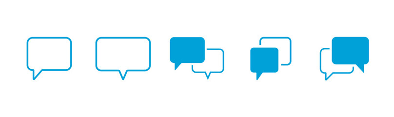 Naklejka premium Chat and Speech Bubble icon set. Blank empty Talk bubbles vector design elements.message bubble icon Different style.Greeting card design for web,banner,social media. Vector illustration.