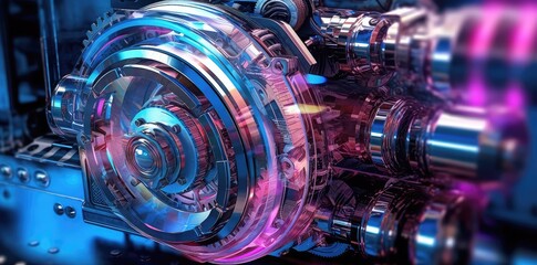 Exploring the Future of Power Transmission: The Ultimate Guide to the Futuristic Gear Box Technology. Generative AI - obrazy, fototapety, plakaty