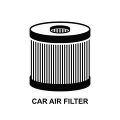 Car air filter icon Car engine part repair service isolated on background vector illustration.