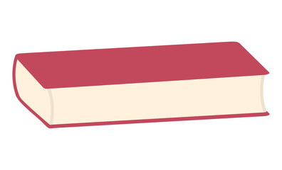 Closed book. Education symbol. Vector illustration isolated on white.