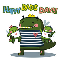 family of cute dragons. father's day