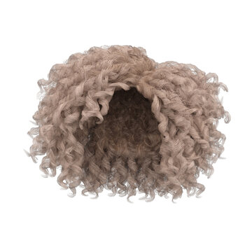 recommend clip art: 3d render curly short blonde hair isolated