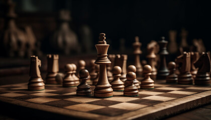 Strategic chess battle, success for the king generated by AI