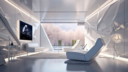 Fototapeta na wymiar Home of Tomorrow: Imagining Future Living Spaces