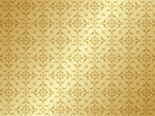 Thai art and asian style luxury pattern banner gold background