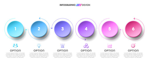 Business concept with infographic design 6 options.