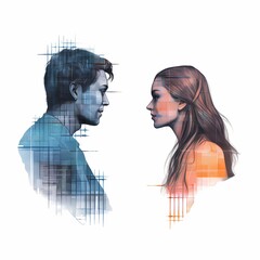 Fototapeta premium colorful illustration on people having conversation ,Generative AI