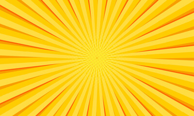 Pop art yellow comic book cartoon magazine cover. Pretend cartoon cute retro pattern stripes. Vector halftone illustration. Colorful background