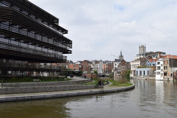 Muinkschelde with De Krook in Ghent; Belgium; Flanders