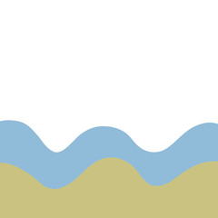 Neutral colors waves borders, frames, corners hand drawn illustration