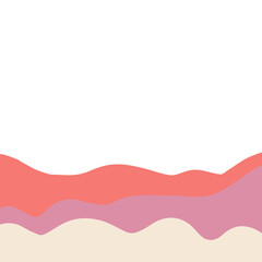 Neutral colors waves borders, frames, corners hand drawn illustration