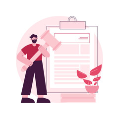 Legal notice abstract concept vector illustration. Legal requirement, law notice document, menu bar, company website, corporate rules, UI element, user interface abstract metaphor.