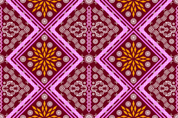 Ethnic Figure aztec embroidery style. Geometric ikat oriental traditional art pattern.Design for ethnic background,wallpaper,fashion,clothing,wrapping,fabric,element,sarong,graphic,vector illustration