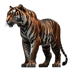 Obraz premium tiger standing isolated on white
