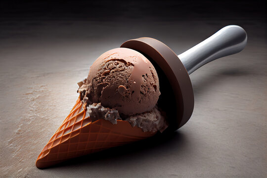 Chocolate Ice Cream Scoop stock photo. Image of scoop - 118155804