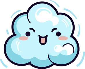 Laughing Cloud Mascot, Cute and Smiling Character for Nursery Decor