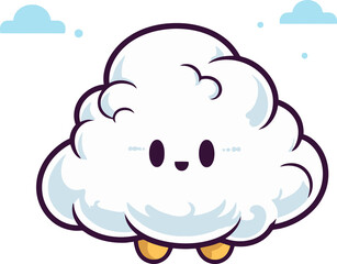 Sweet and Fluffy Cloud Collection, Cute Cartoon Elements for Kids