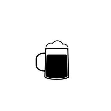 Glass of beer mug icon isolated on white background 