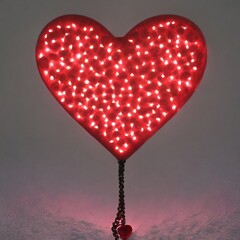 romantic love red hearts illuminated by the bulb capture the essence of valentines day