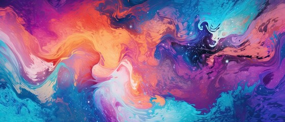 Abstract liquid background inspired with a focus of celestial penetration. Futuristic abstract background. Modern illustration. Generative AI.  - obrazy, fototapety, plakaty