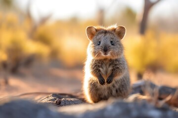 Naklejka premium Cute Tiny Quokka photo picture