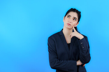 Confused Young Indian Corporate Girl Thinking Face Expressions 