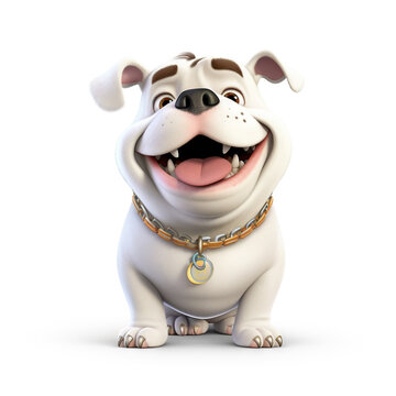 Cute Bulldog dog- generative AI, AI generated