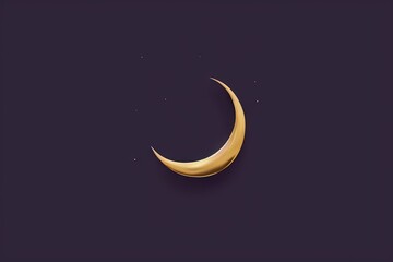 Obraz na płótnie Canvas a crescent moon on a dark background with stars in the sky above it and the moon in the middle of the image with a dark background. generative ai