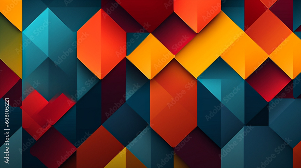 Poster abstract desktop wallpaper with a cool and dynamic design, combining geometric elements and a bold c