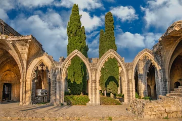 Schilderijen op glas Bellapais Abbey, or "the Abbey of Peace" , is the ruin of a monastery built by Cannons Regular in the 13th century on the northern side of the small village of Bellapais, now in Northern Cyprus. © Kyrenian